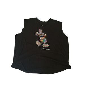 Disney Black Muscle Tee with Vintage Cartoon Graphic